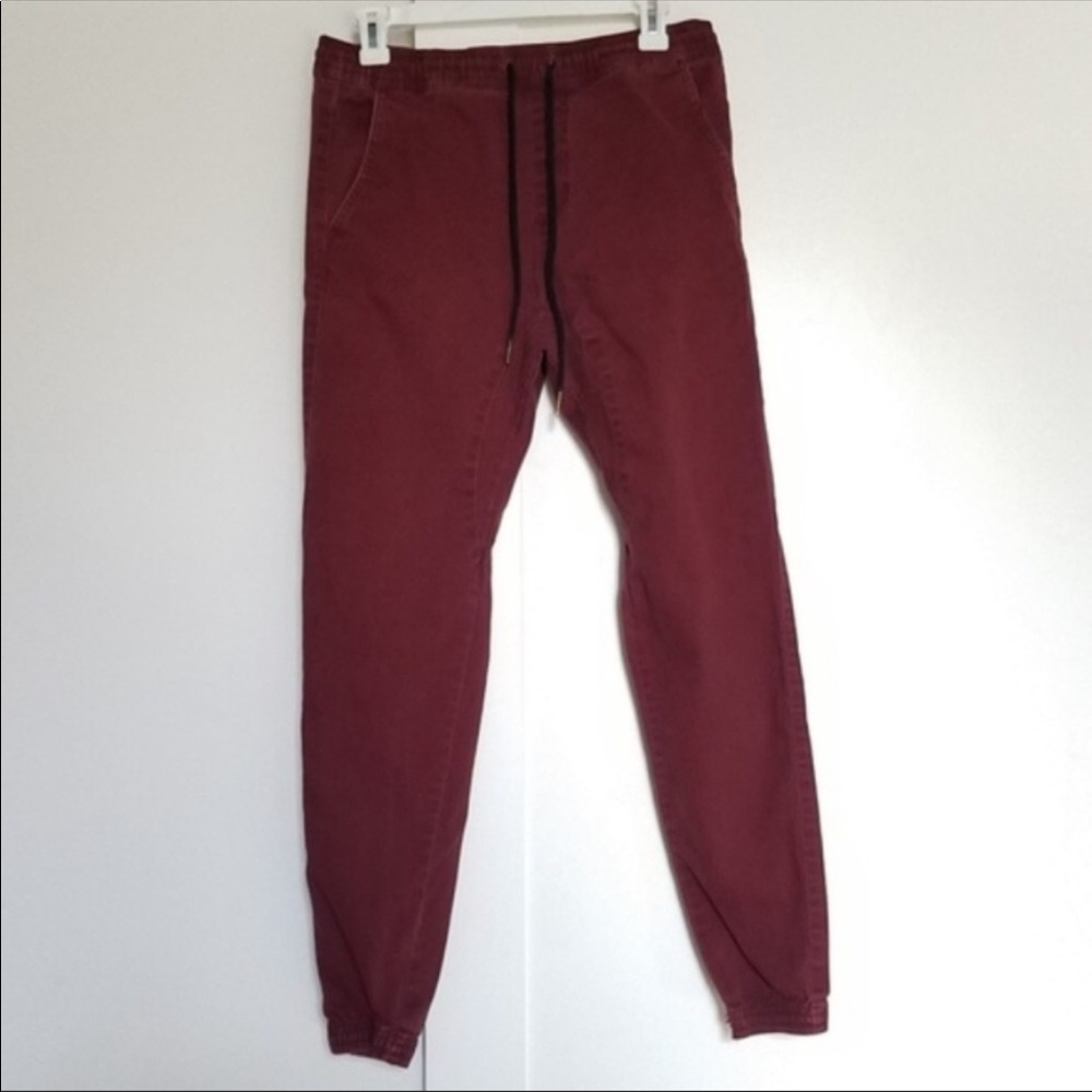 Boys Joggers Maroon Tapered Joggers Size Large